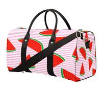 Slice - Bolsa de viaje de sandía, bolsa deportiva con rayas rosas, bolsa de gimnasio, bolsa plegable para fin de semana, bolsa de noche para el fin de semana, bolsa con asa de equipaje para mujeres y