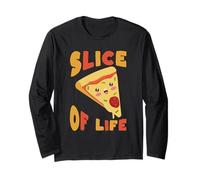 Slice of Life Lindo Pizza Juego de Palabras Humor Amante de la Comida Manga Larga