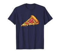 Slice of Pizza Design Pepperoni Pizza Lover Italian Food Camiseta, Hombre, Azul Marino, 4XL