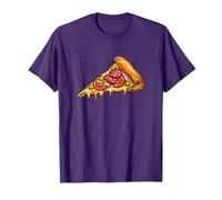 Slice of Pizza Design Pepperoni Pizza Lover Italian Food Camiseta, Hombre, Morado, S