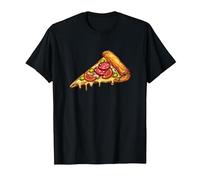 Slice of Pizza Design Pepperoni Pizza Lover Italian Food Camiseta, Hombre, Negro, S