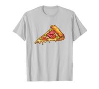 Slice of Pizza Design Pepperoni Pizza Lover Italian Food Camiseta, Hombre, Plata, L