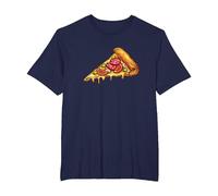 Slice of Pizza Design Pepperoni Pizza Lover Italian Food Camiseta, Hombre Tallas Grandes, Azul Marino, 5X Alto