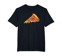 Slice of Pizza Design Pepperoni Pizza Lover Italian Food Camiseta, Hombre Tallas Grandes, Negro, 6X Alto