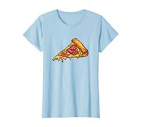 Slice of Pizza Design Pepperoni Pizza Lover Italian Food Camiseta, Mujer, Azul Bebé, S