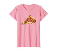 Slice of Pizza Design Pepperoni Pizza Lover Italian Food Camiseta, Mujer, Rosado, S