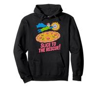 Slice to The Rescue! Diseño de Pizza de superhéroes Sudadera con Capucha