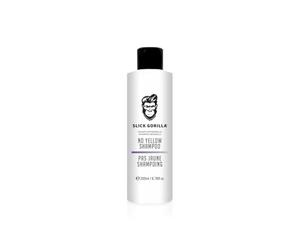 Slick Gorilla Champú No Yellow de 200 ml, tóner morado para cabello rubio tratado con color, plateado, gris, fórmula iluminadora antilatón para desvanecer los tonos amarillos y mejorar los tonos de