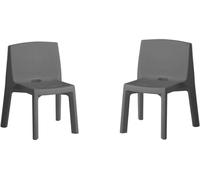 Slide Juego de 2 sillas de polietileno gris oscuro
