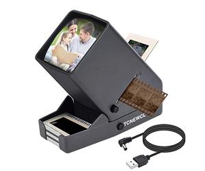 Slide Viewer Visor de Diapositivas y Negativos de 35 mm, LED Daylight Desktop Film Viewer con Aumento de 3X
