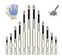 Slideach Magnetic Screwdriver Bits, High Magnetic Screwdriver Drill Bit Set with Impact Resistance, Universal Fit for Electric Drills - Multi-Size 25 50 65 75 100 150mm (12pcs)