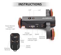 Slider para cámara con movimiento motorizado, 3 velocidades, control remoto y soporte para teléfono