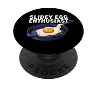 Slidey Egg Enthusiast Cast Iron Skillet Seasoning Cooking PopSockets PopGrip Adhesivo