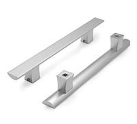Sliding Barn Door Handles Pulls Aluminum Alloy Door Pull Handle Silver, Arc Grab Bar for Front/Room/Studio/Bank/Hotel Door, 32 40 50 60 80 cm Long Two-Sided Swing Door Ha