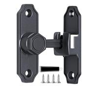 Sliding Barn Door Latch, Heavy Duty Screen Door Locking, Security Hook Latch, Safety Bolts, Durable, Garage Slide Lock, Rustproof Metal, Easy Installation, Black Finish, Home