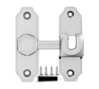Sliding Barn Door Latch, Heavy Duty Screen Lock, Security Hook, Safety Bolts, Gate and Garage Slide Latch with 4 Screws, 1 Glue for Barn and Outdoor Use, 3.15x2.56x0.16 inches