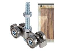 Sliding Barn Door Rollers | 4 Wheel Heavy Duty Silent Hardware | Gate Trolley | for Interior that ensure smooth door motion, reducing noise for peaceful environHome Bedroom Garage Farm Warehouse Gate