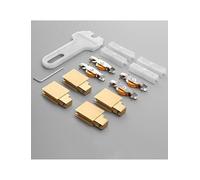 Sliding Door Accessories, Glass Sliding Door Triple-Link Aluminum Track with Silent Glide Design Slide Rail Kit for Display Cabinets(Gold)