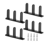 Sliding Door Guide, 4 Pieces Sliding Bottom Set with Screws, Stable Floor-Mount Hardware Replacement Parts for Bypass Track System in Indoor Bathroom, Cabinet, House, and Apartment