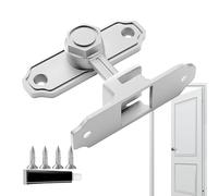 Sliding Door Latch- Heavy Duty Screen Door Locking Hook, Security Bolt and Gate Latch, Garage Slide with 4 Screws and 1 Adhesive for Barns Shed Fence Outdoor Home Safety