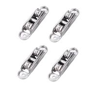 Sliding Door Roller - 4 Pack Zinc Alloy Rollers with Adjustable Angle, Double Wheel Silent Track Guide, Easy Install Hardware for Smooth | Ideal Doors in Home Balcony Office
