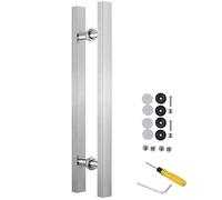 Sliding Gate Handle for Barn/Office/Glass/Front Door,Push Pull Door Handle Double Sided-with Accessories, Anti-Rust Handle Pull Set, 50 60 80 120cm Long(Silver,50cm/19 3/4"-30cm)