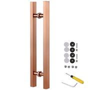 Sliding Gate Handle for Barn/Office/Glass/Front Door,Push Pull Door Handle Double Sided-with Accessories, Anti-Rust Handle Pull Set, 50 60 80 120cm Long(Rose Gold,80cm/31 1/2"-60cm)