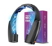 Slientspin 8000 mAh Ventilador Portátil de Cuello Recargable, Ventilador USB 6 velocidades,Ventilador sin aspas, Mini Cuello Ventilador, para Coche Deporte Oficina Hogar Viajar Acampar (Negro)