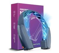 Slientspin Ventilador de cuello portátil AI con 6 velocidades potentes, ventilador recargable USB-C de 8000 mAh, ventilador de cuello de refrigeración manos libres de 360°, giratorio, ventilador