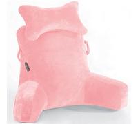 SLIGUY - Almohada de lectura extra grande de 78,7 cm para reposo en la cama con rollo de cuello desmontable y brazos para sentarse en la cama o el sofá - Almohada de respaldo para leer para adultos