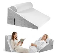 SLIGUY Bed Wedge Triangle Pillow, Folding Foam Triangle Pillows for Sleeping, Reading,Watching TV, Adjust Back Support Pillows on Bed,Cushion Sitting up