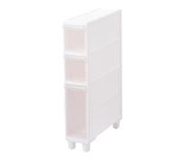 Slim Bathroom Storage Cabinet with Wheels Narrow Tower Dresser for Small Spaces, Large Capacity Organizer with Drawers, Toilet Paper Holder for Compact Areas(3-Tiers)