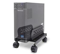 Slim Computer PC or UPS Metal Floor Stand with Adjustable Width and Locking Caster Wheels