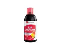 Slim drenante: complemento alimenticio que asocia reina de los prados, hibiscos, rabillo de cereza, té verde y CactineaTM. Fitotrío de guayaba, alga aosa y genseng completan la fórmula. Sabor cítricos