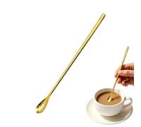 Slim Long Tea Spoons, Stirring Drink Utensils, 8.86x0.59 inches Coffee Spoon with Smooth Grip, Polished Titanium Spoon Set, Dessert Mixing with Modern Style, Cocktail Stirrer for Cafe Kitchen