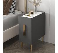 Slim Nightstand with 2 Drawers Modern Minimalist Bedside Table for Small Spaces Perfect for Bedroom Living Room Bathroom or Balcony Compact Design (Color: Black Size: Small W: 30 cm)