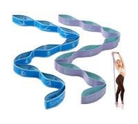 Slim Panda Banda de Estiramiento de Yoga,Cinghia di Yoga con 9 Fisso Loop,Stretching Band per Pilates, Stretching, Fisioterapia,Ginnastica (Azul Lago Púrpura+Azul Oscuro)
