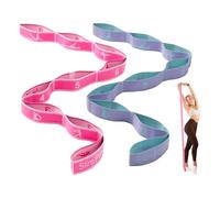 Slim Panda Banda de Estiramiento de Yoga,Cinghia di Yoga con 9 Fisso Loop,Stretching Band per Pilates, Stretching, Fisioterapia,Ginnastica (Azul Lago Púrpur Rosa)