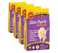 Slim Pasta - Fettucines de Konjac - 270 g - Sin Calorías ni Carbohidratos - Ideal para Dietas Keto y Low Carb - Aptos para Veganos - Elaborados con Agua Purificada, Fibra de Avena y Harina de Konjac
