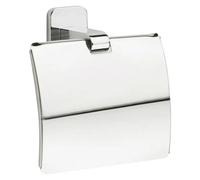 TATAY Portarrollos Slim con tapa – Acero inoxidable, doble fijación Tornillos/Glu Fix
