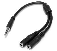 StarTech.com Adaptador Divisor de Auriculares Mini-Jack 3,5mm 3 pines Macho a 2x Mini-Jack 3 pines Hembra