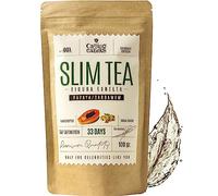 SLIM TEA Detox Adelgazante Potente y Drenante para Retencion de Liquidos y Quemagrasas | Te Verde Granel, Hibisco, Mate, Diente de Leon, Cola de Caballo, Papaya, Cardamomo, Infusiones para Adelgazar