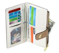 Slim Wallet - 3.54x7.48x0.59 Inches Thin Floral Vegan Purse, Ladies Wallets | Fashionable Slim Floral Vegan Card Holder With Zipper Coin Pocket | For Commuting Work Shopping Dating Gym Beach Going O