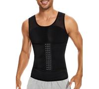 SLIMBELLE Camiseta Reductora Compresión para Hombres Fajas Moldeadora Alta Elasticidad para Comprimir Pecho Abdomen y Cintura Camisa de compresión Slim para Hombres Negro XXL