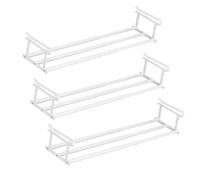 Slimdescent Cabinet Telescopic Shelf, Adjustable Shoe Rack Organizer - Double Your Limited Space, Durable Carbon Steel, Quick Setup, Versatile Storage for Kitchen, Closet (White*3pcs,40-75cm)