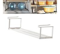 Slimdescent Cabinet Telescopic Shelf, Expandable Shoe Rack Organizer - Double Your Limited Space, Non-Slip, No Punch,Retractable Expandable Under Cabinet Hanging Rack Organizer (White,15.7-29.5in)