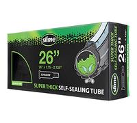Slime 30081 Cámara de Aire para Bicicleta con sellador de pinchazos, supergruesa, extrafuerte, autosellante, para prevenir y Reparar, válvula Schrader, 26 x 1,7-2,1 Pulgadas