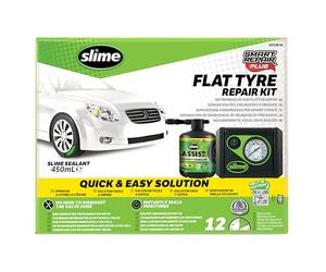 Slime 50138-51 Reparación de Pinchazos, Smart Repair Plus, Kit de Emergencia para Neumáticos, Incluye Sellante y Bomba, Apto para Coches y Otros Vehículos de Carretera, Reparación en 12 min