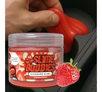 Slime Buddies Masilla de Gel de Limpieza de Coche, Herramienta de Detalles Interiores con Aroma a Fresa para portavasos, Rejillas de ventilación y Teclado, Accesorios Reutilizables para Detalles de
