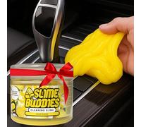 Slime Buddies Masilla de Gel de Limpieza de Coche, Herramienta de Detalles Interiores con Aroma a limón para portavasos, Rejillas de ventilación y Teclado, Accesorios Reutilizables para Detalles de